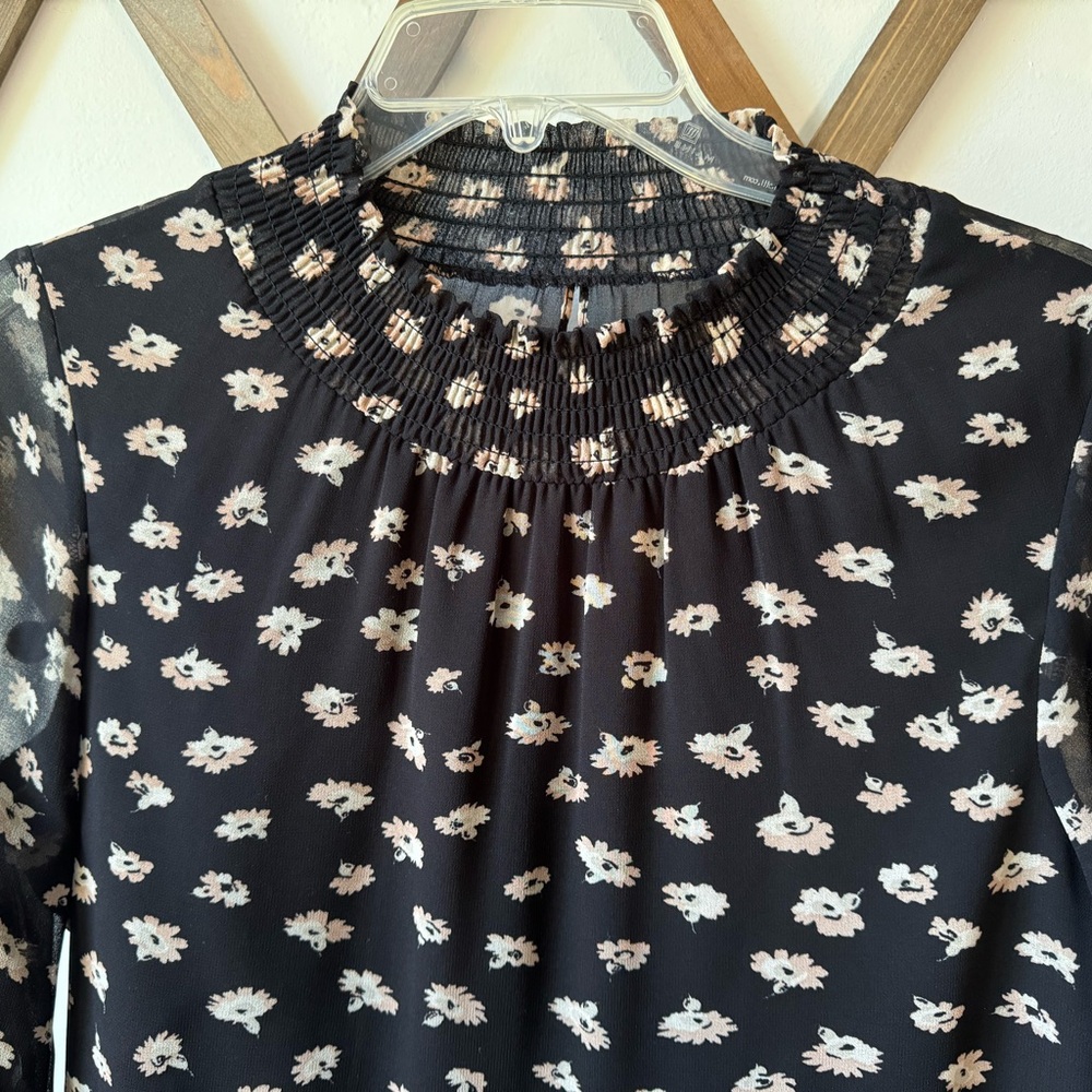 Madewell Mistlight Mockneck Dress in Seattle Floral Black Size S - Picture 5 of 16